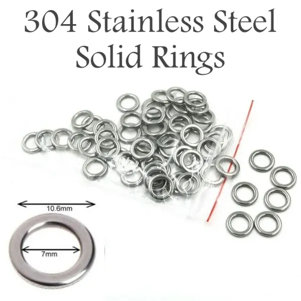 Solid Rings Large 10.6mm OD 304 Stainless Steel