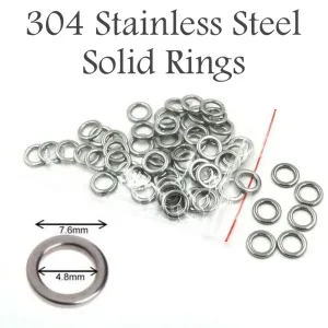 Solid Rings Medium 9mm OD 304 Stainless Steel
