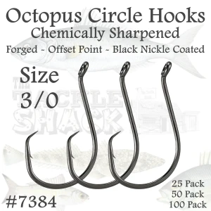 Size 3/0 Octopus Circle Hooks