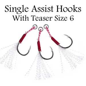 Single Assist Hook  W/Teaser Size #6