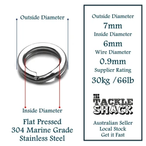Split Rings 7mm OD 304 Stainless Steel