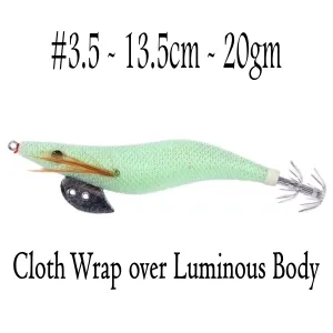 3.5 Squid Jig White/Lumo Pearl Wrap